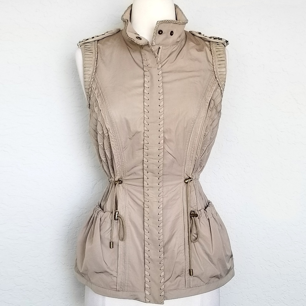 Elie Tahari Khaki Tan Taupe Utility Vest XS